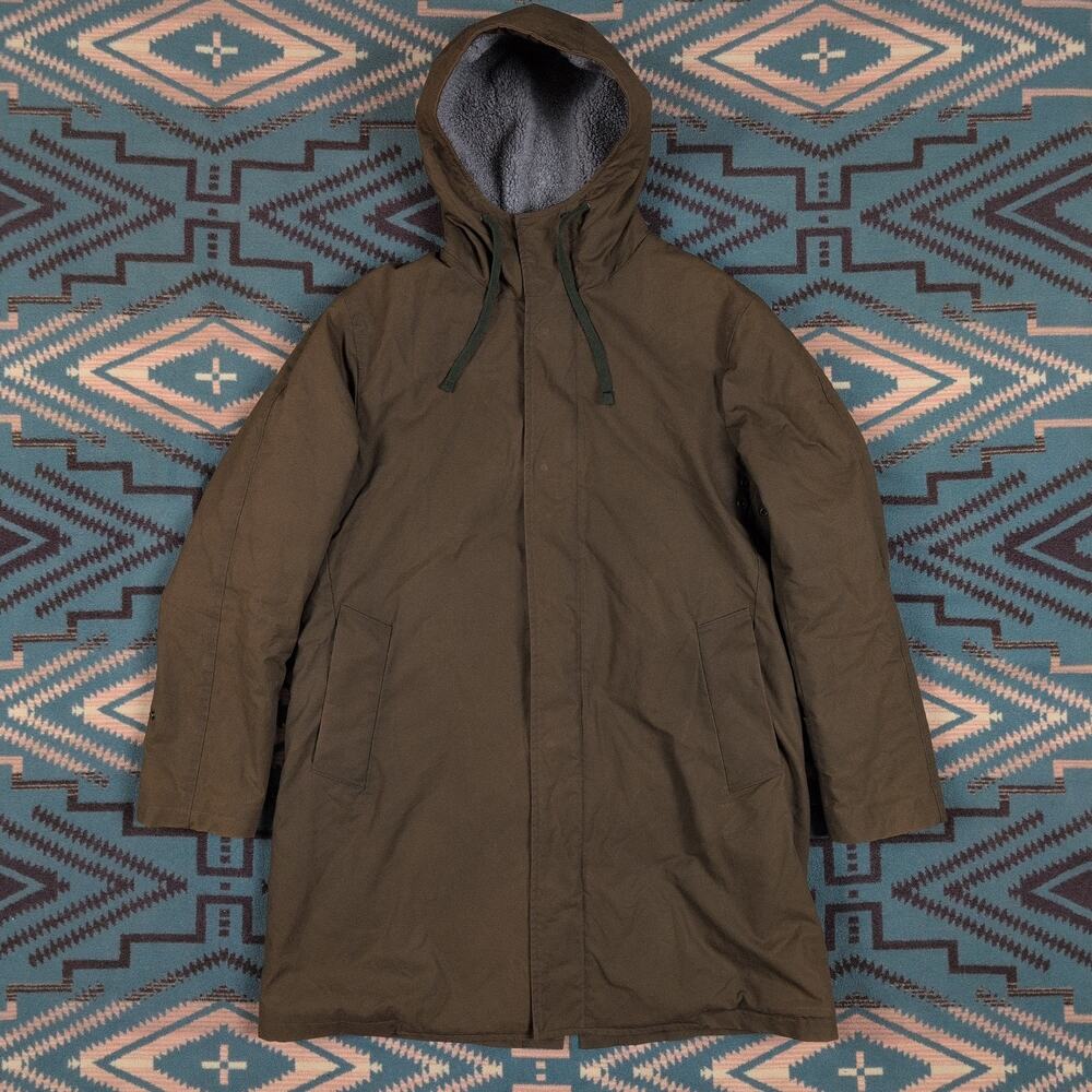 Valstar Milano Hooded Parka Jacket Sherpa British Millerain Waxed Cotton Size 48